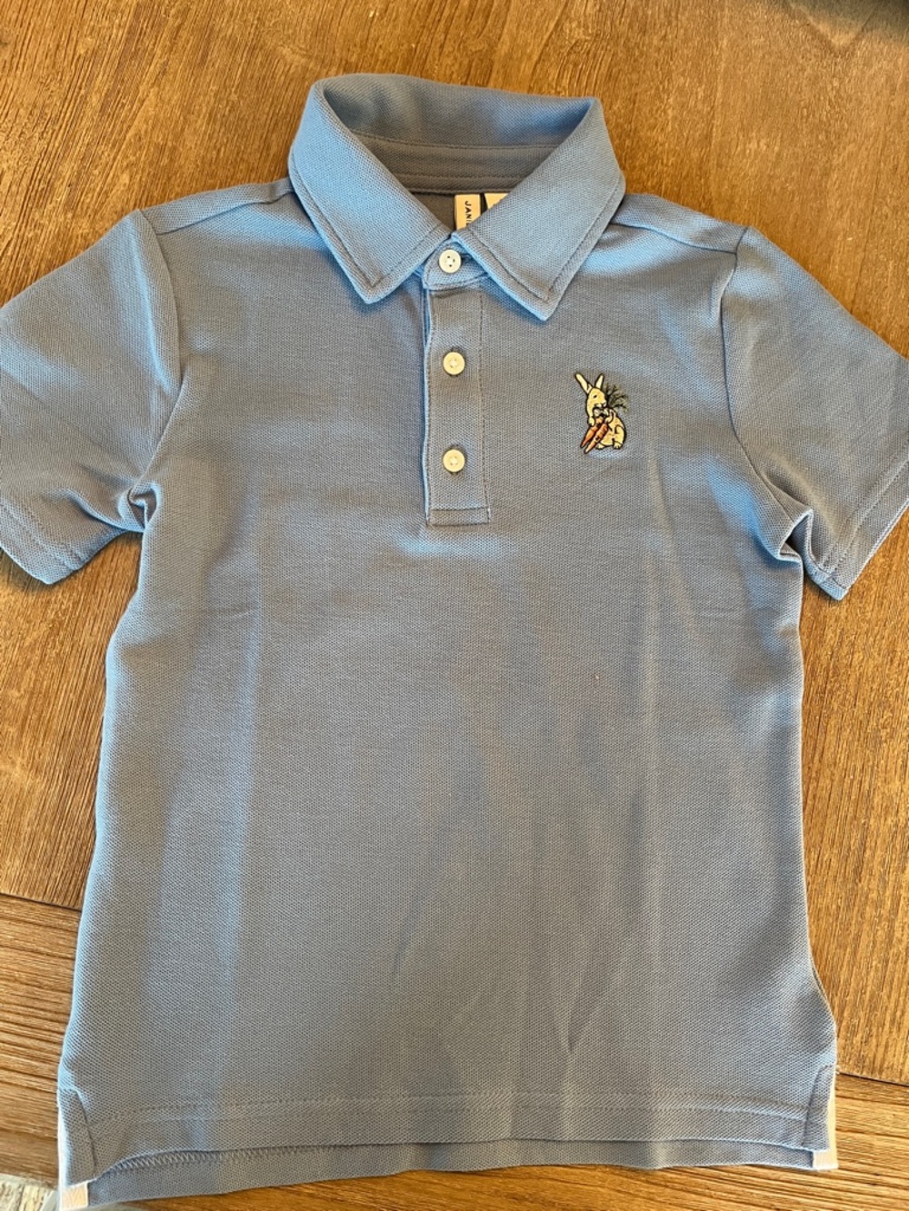 Janie and Jack Light Blue Polo with Bunny Embroidery